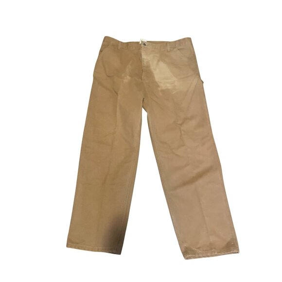 Carhartt Mens Brown Thrashed Work Pants 42x32 Durable 100% Cotton Relaxed Fit - Picture 4 of 8